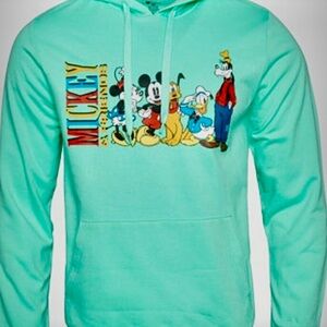 Disney Mickey & Friends Hoodie Womens Small Teal Mint Pullover (never worn)